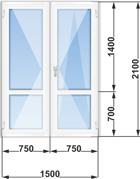 Дверь балконная распашная. Профиль Knipping 58 стеклопакет 3х камерный Дверь балконная распашная Knipping 58, Балашиха
