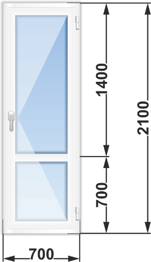 Дверь балконная, профиль Knipping 58 Дверь балконная, профиль KBE Knipping 58, Балашиха