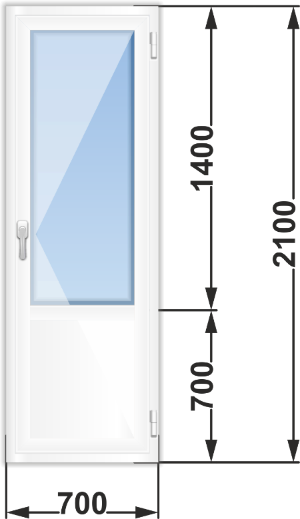 Дверь балконная, профиль Knipping 58 Дверь балконная, профиль KBE Knipping 58, Балашиха