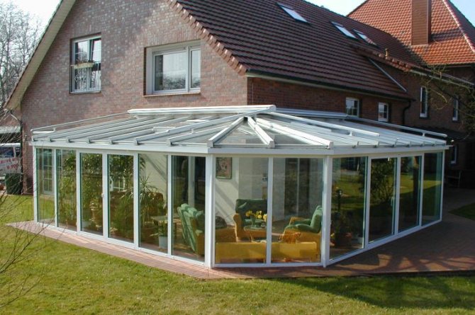 Остекление зимнего сада пластиковыми окнами
