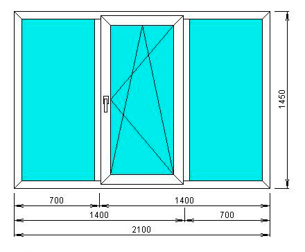 Трехстворчатое окно, Балашиха Трехстворчатое окно