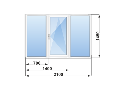 Трехстворчатое окно, Балашиха Трехстворчатое окно